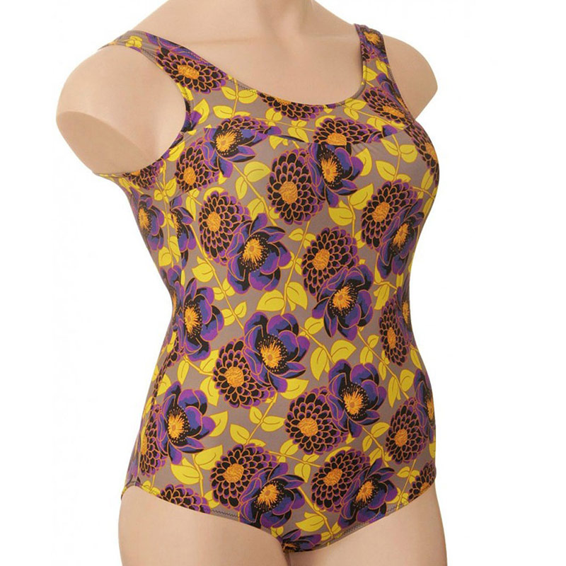 Купальник Valeria для фиксации экзопротеза К0792-2 П123 пионы на сером