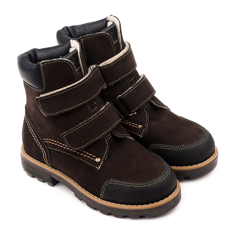 Ботинки Тапибу зимние с шерстью для мальчиков FT-23013.18-WL13O.01 коричневые